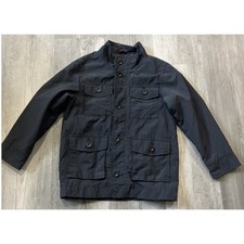 Old Navy Field Jacket Boys XS Black Utility Pocket Nylon Water Resistant