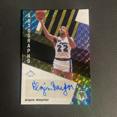 Elgin Baylor [Black Gold Choice] #AM-EBL 2019 Panini Mosaic Autographs card