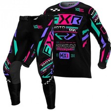 Jersey y pantalón FXR MX - (adulto) PODIUM Gladiator (negro/coral/como nuevo)