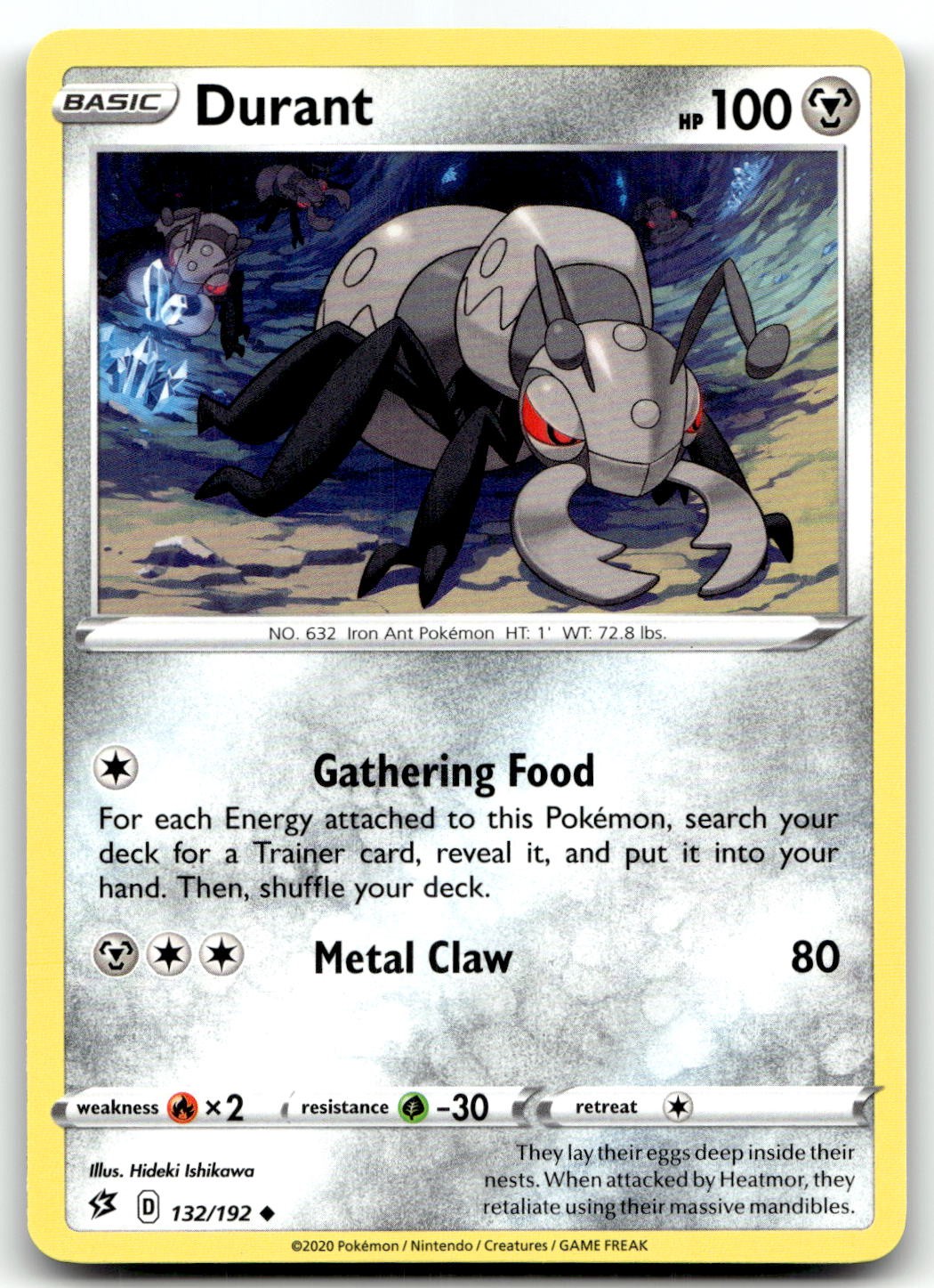 Durant 132/192 SWSH02: Rebel Clash Uncommon Normal Pokemon TCG NM