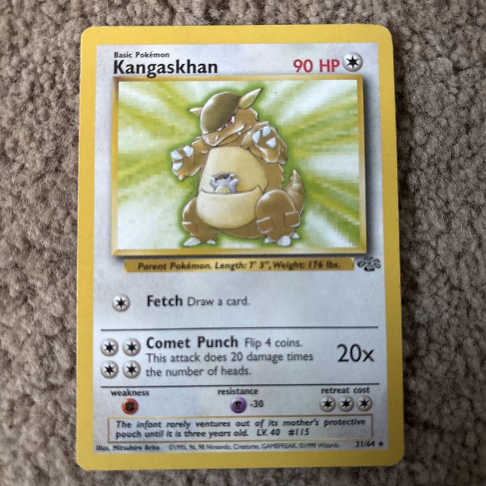 Pokémon TCG Kangaskhan Jungle 21/64 Regular Unlimited Rare Mint