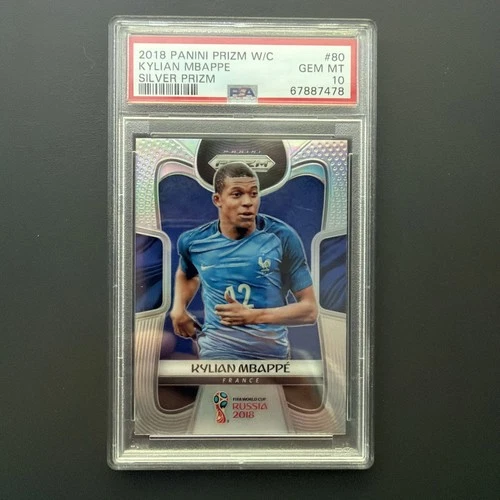 2018 Panini Prizm World Cup Kylian Mbappe #80 France Silver PSA 10