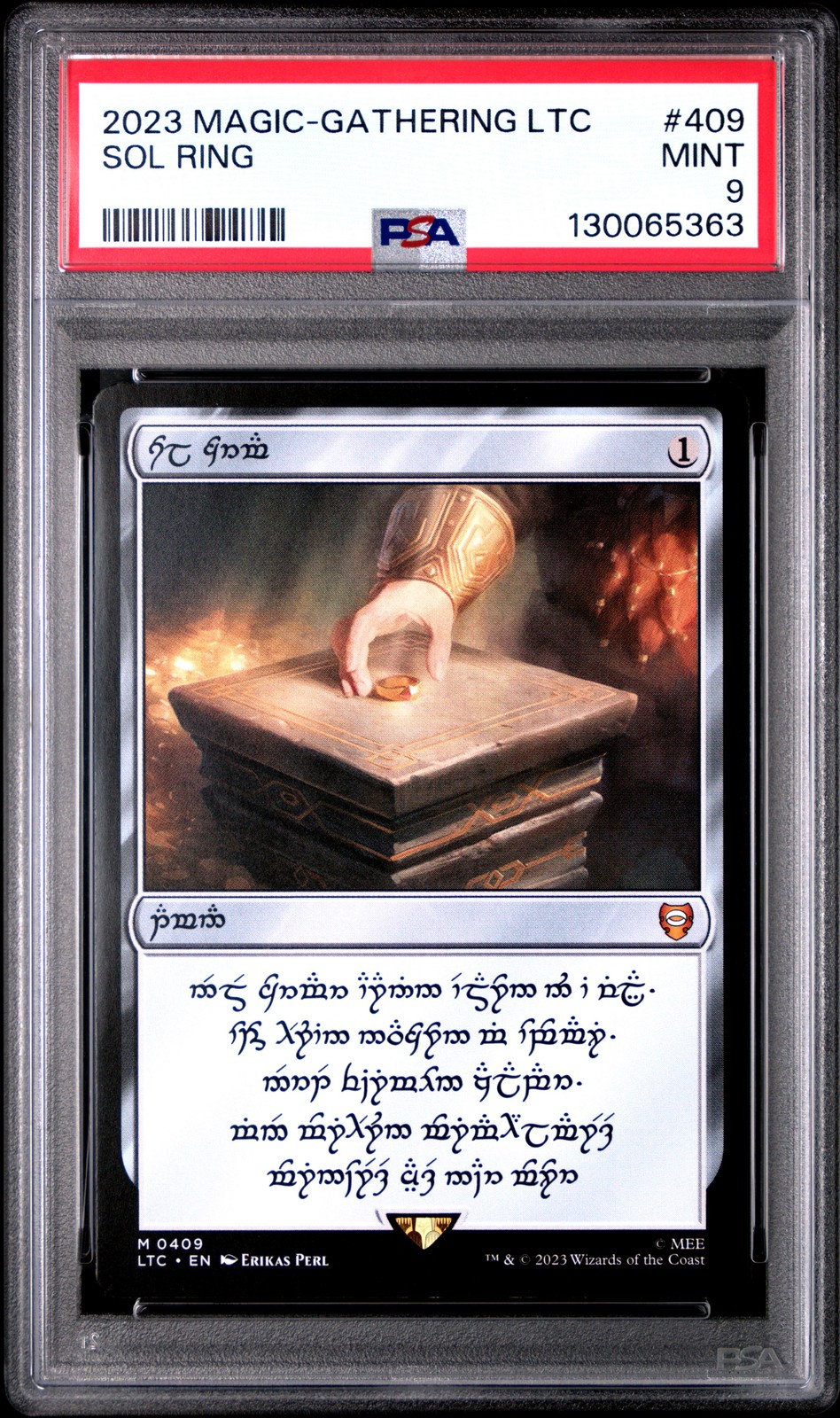 2023 MTG THE LORD OF THE RINGS: TALES OF MIDDLE-EARTH COMMANDER SOL RING PSA 9