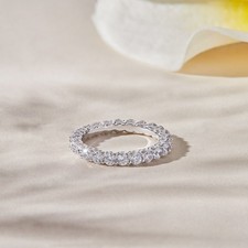 1.80Ct Round Lab Grown VSFG Diamond Full Eternity Band Ring White Gold UK Seller