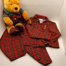 Vintage Disney Store WINNIE THE POOH In Plaid Pajamas Matching TIGGER Pajamas XS