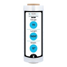 12" x 1500FT 70 Gauge Pallet Wrap Stretch Film Shrink Hand Wrap 1500' 4 Rolls