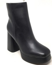 Nine West Velo Chunky Black Dress Ankle Block Heel Booties Women's Size 5 M