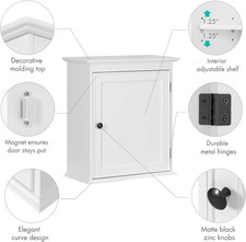 Small Bathroom Wall Cabinet, Wall Mounted Storage Cabinet, Medicine Cabinet O...