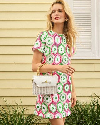 Lilly Pulitzer-Leyla Shift Dress-Cherry Blossom Daisy Hex Crochet-Size S-NWT