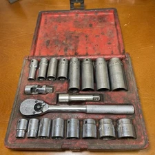 🇺🇸 MAC Tools 3/8" Ratchet Socket Set Complete Except Extension Is Alltrade Box