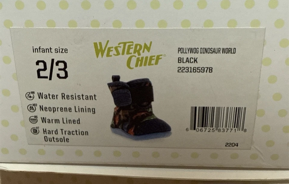 Botas infantiles Western Chief talla 6-12 meses Con dinosaurios nuevo Foto 2 de 3