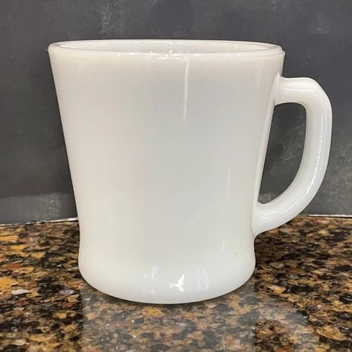 Vintage White Milk Glass Coffee Mug Anchor Hocking Made in USA
