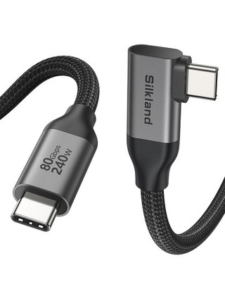 USB4 V2.0 Thunderbolt 5 Kabel 3m 80Gbps 90 Grad USB C auf USB C 240W 16K