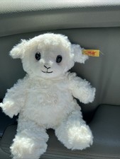 Steiff Plush Stuffed Animal Lamb White W/button And Tag Small