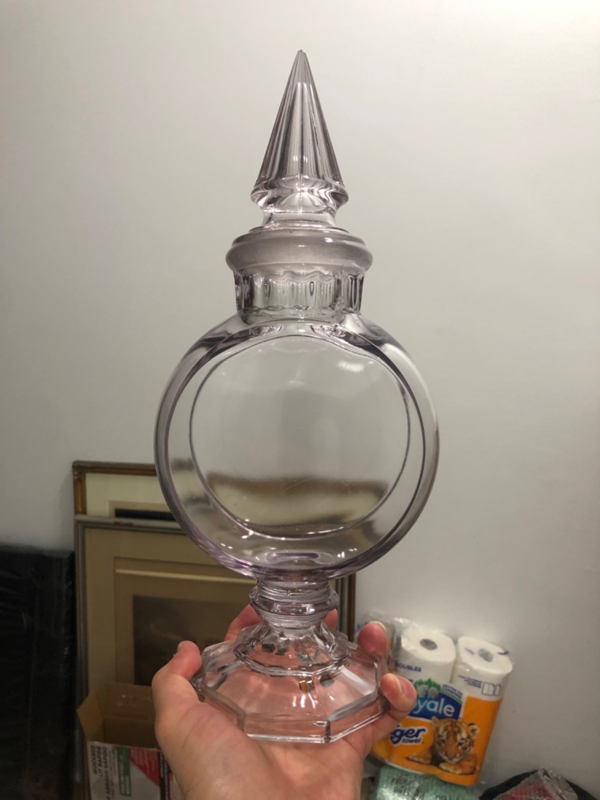 VINTAGE MINTY CRISP c1900 13 1/2” “BANJO” GROUND TO FIT APOTHECARY CANDY JAR