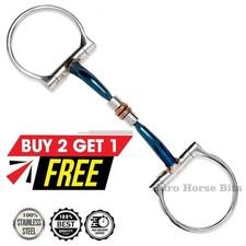 Blue Sweet Iron Western D Ring Bit Copper Roller Mouth Horse Riding Snaffle Bits