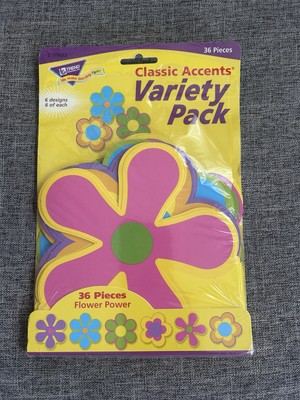 Trend Classic Accents Flower Power 36 Pieces 6 Each Of 6 Designs 6 in