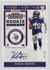 2019 Panini Contenders Rookie Ticket Ticket Stub 19/38 Kris Boyd #211 Auto 3wd