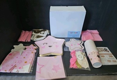 Twinkle Twinkle Little Star Pink Baby Shower Party Supplies Decoration 185pc New