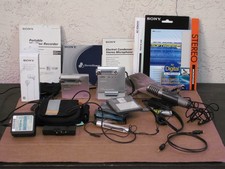 2x Sony Net MD Walkman MZ N10 MiniDisc Recorders w Accessories MDs  Extras