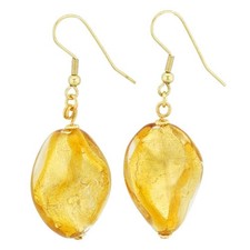 GlassOfVenice Murano Glass Royal Gold Spiral Earrings