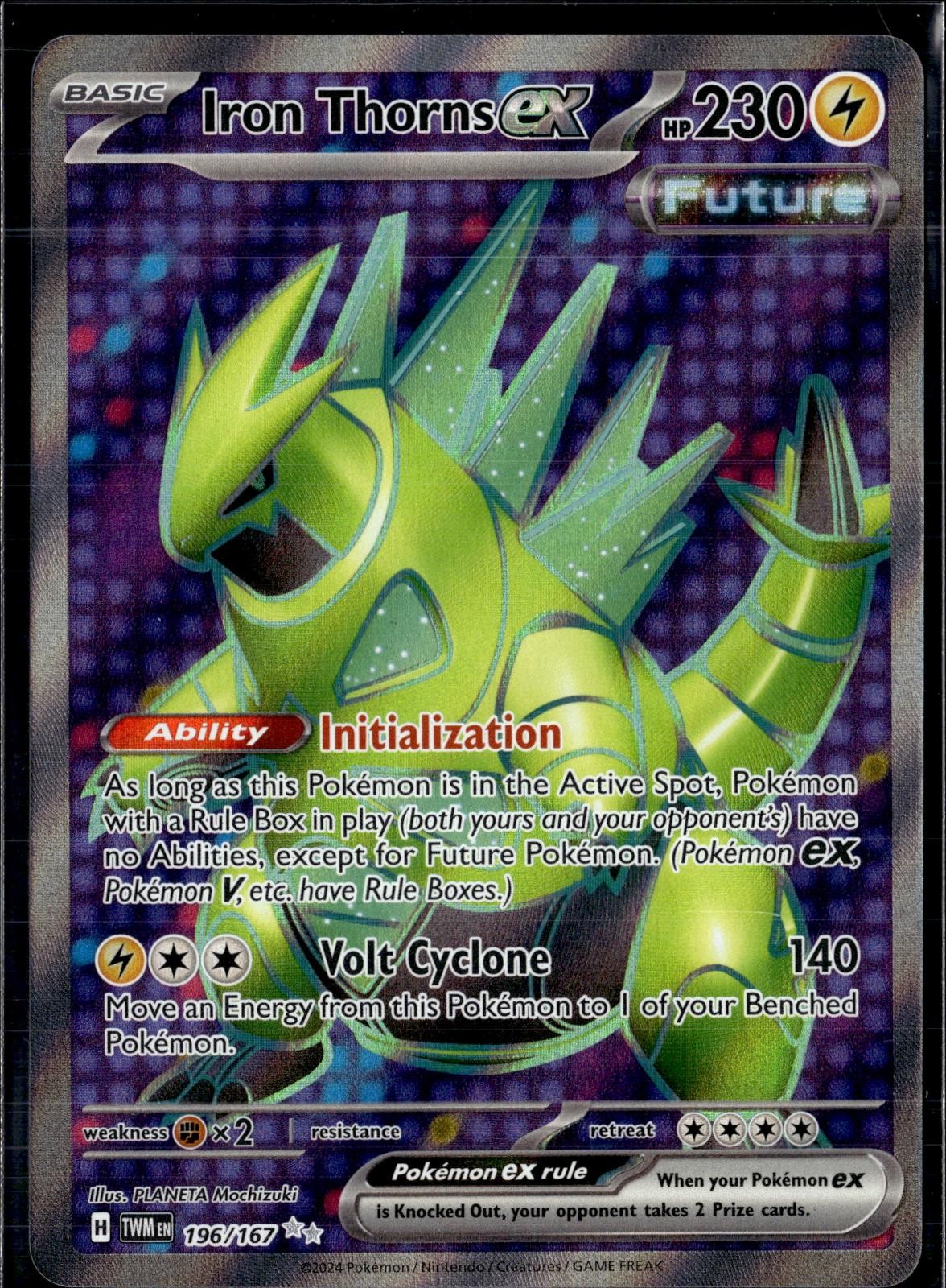 Iron Thorns ex 196/167 Ultra Rare Twilight Masquerade Pokemon Holo Near Mint