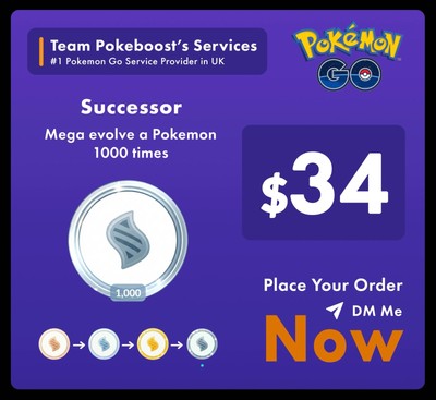 Pokèmon Go Platinum Medal Successor Mega Evolve/FAST/READ DESCRIPTION