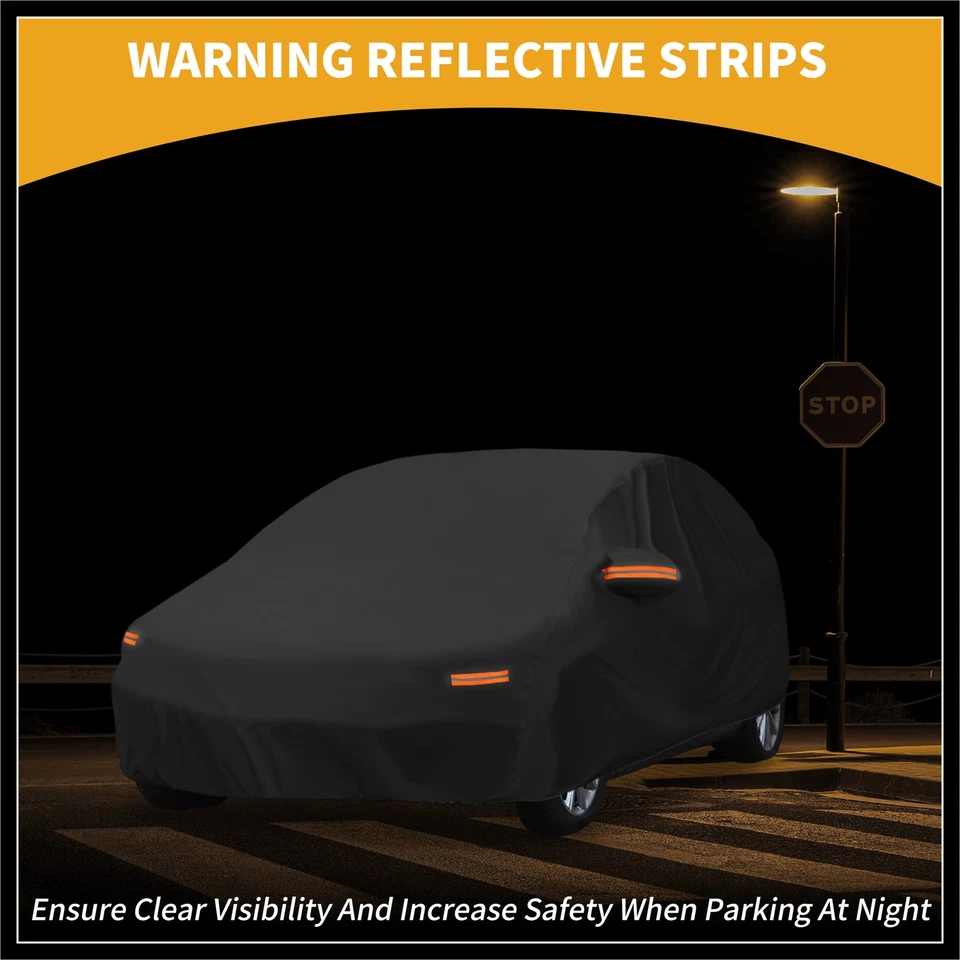 Car Cover Waterproof for Ford Fiesta Hatchback Black 190T-PU - Image 3 of 4