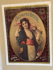 1976 Olympia Girl, 1907 Beer Poster - Original NOS￼