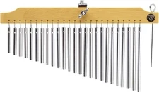 25 Chrome Chimes with Natural Finish Wood Bar