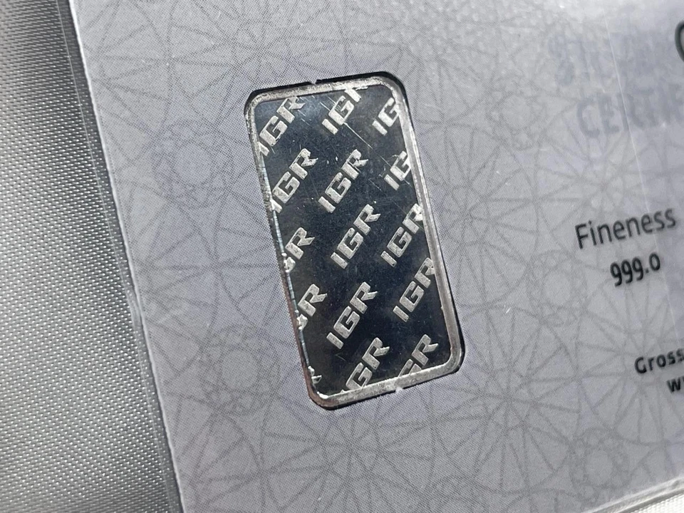 IGR Silver Ingot, 5 grams, .999 Fine Silver, Carded COA - Image 4 of 4