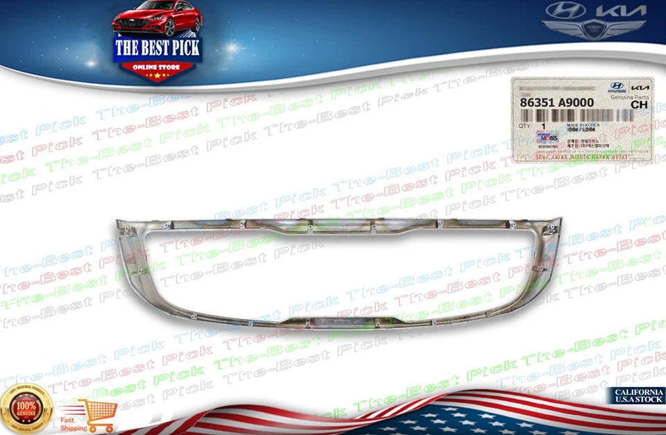 Guarnição de grade OEM para 2015-2018 Kia Sedona Center Chrome 86351A9000 grelha GENUÍNA - Imagem 4 de 4