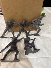 1963 Vintage MARX & Co Plastic German Soldiers WWII Figures 6" (Lot of 4)