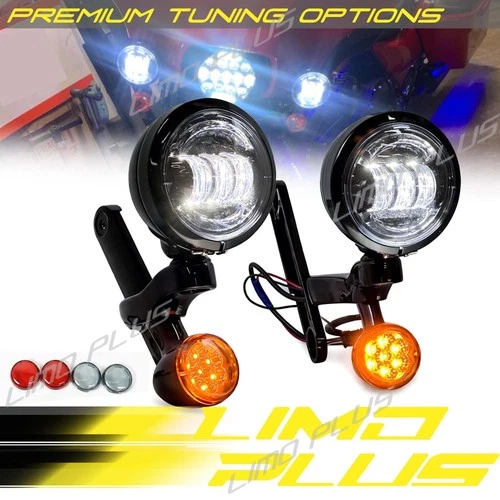 4.5" LED Passing Light Brackets for Harley Road King 1994-2023