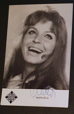 Manuela Autogramm signed 14x9 cm Bild s/w-gut erhalten Manuela Autogrammkarte Or
