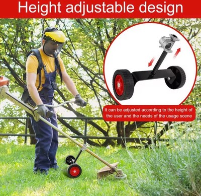 Lawn Mower Support Wheel Trimmer Wheel Adjustable Grass Cutter Aid