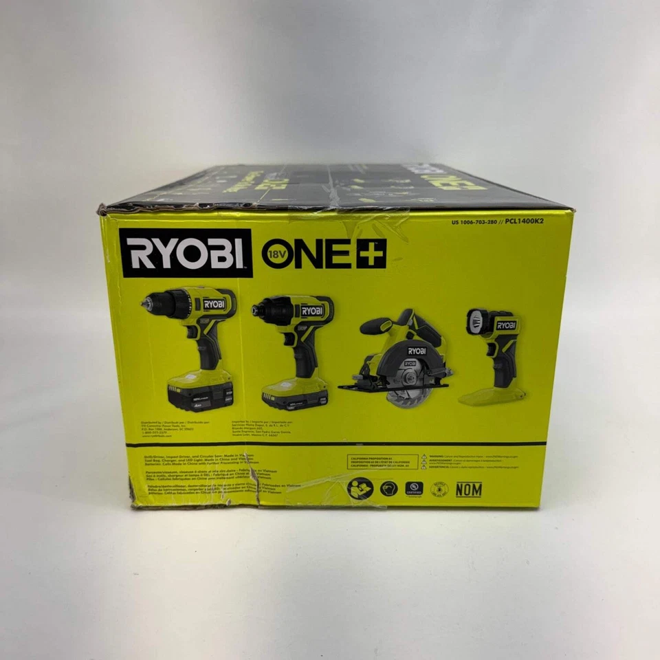 New Ryobi PCL1400K2 18V ONE+ 4-Tool Combo Kit - Image 3 of 4