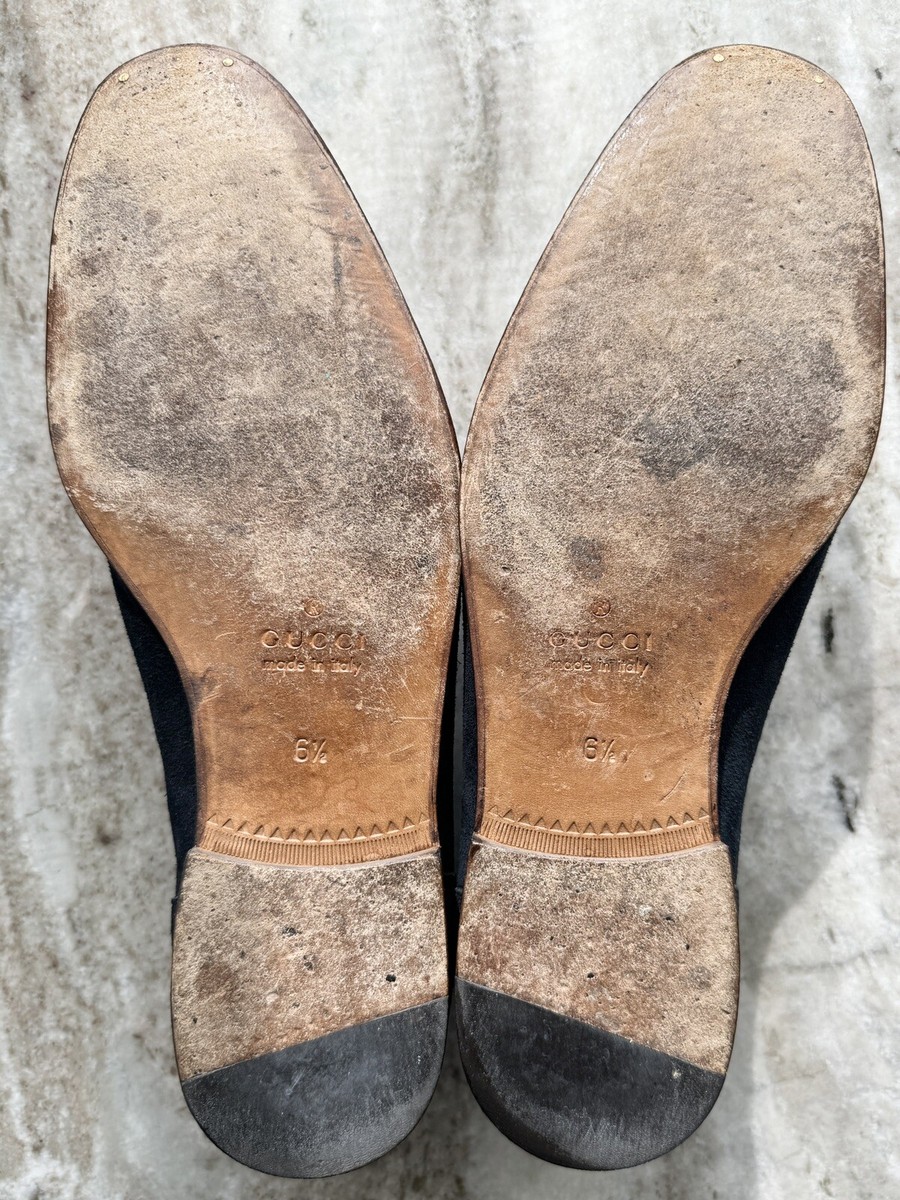 GUCCI Jordaan Horsebit Navy Blue Suede Web Loafers 6.5 / 7  1953 Moccasin $1000 GUCCI Jordaan Horsebit Navy Blue Suede Web Loafers 6.5 / 7  main image 4