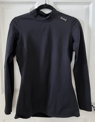 Baleaf Size M Black Basic Compression Mock-Neck Long Sleeve Top Cold Gear EUC