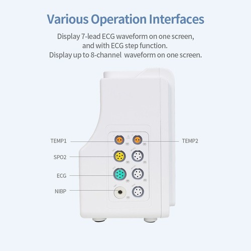 CONTEC Patient Monitor Portable 8" Vital Sign Monitor ECG NIBP TEMP Spo2 PR - 第 5/6 張圖片