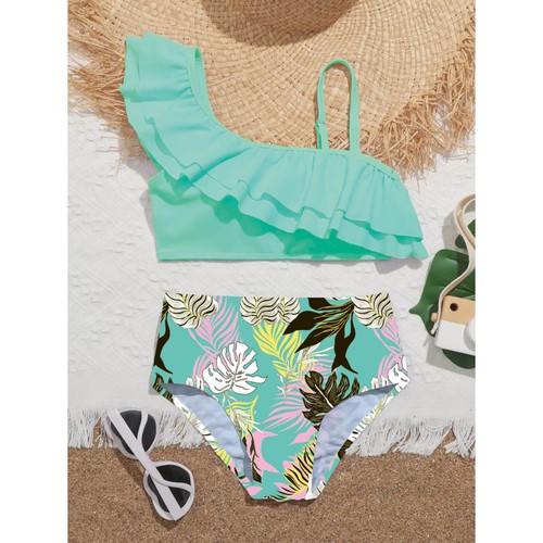 Kids Girls Swimsuit Cross Straps Bathing Suit Casual Vest With Underpants Set - Picture 12 of 19