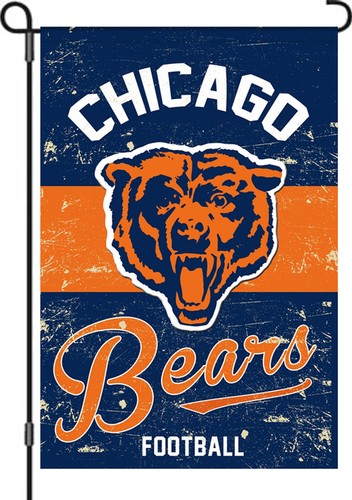 Vintage Chicago Bears garden flag 12" x 18" Double sided Officially Licensed - Picture 2 of 2