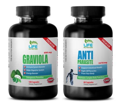 parasite cleanse for humans - GRAVIOLA - ANTI-PARASITES COMBO 2B - black walnut  - Afbeelding 1 van 12