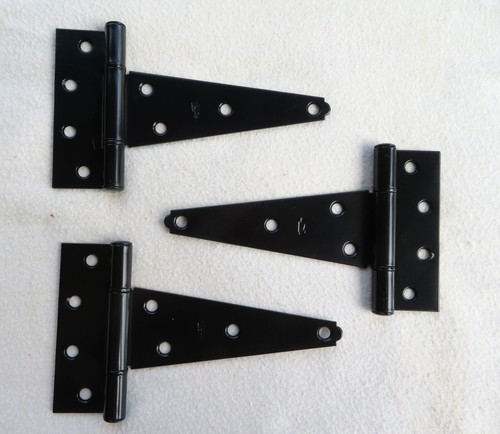 3 Cerniere a T nere HD 6" cerniera per cancello recinzione porta capannone fienile - Foto 1 di 3