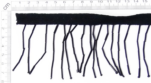Flecos con cuentas corte de vidrio negro cuentas en cinta de sarga cinta para coser lámpara de baile - Imagen 3 de 3