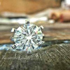 Solitaire Wedding Ring 3.51CT Round Lab-Created Diamond 14K 2-Tone Gold Finish