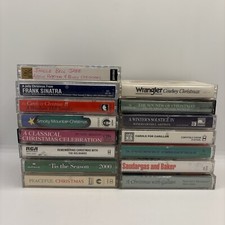  Lot of 15 Cassette Tapes Christmas Sinatra Jazz Carols Wrangler Cowboy Country