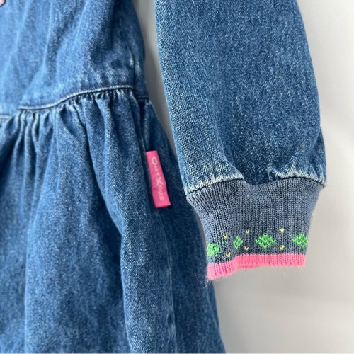 Vintage Oshkosh Denim Dress Blue Jean Long Sleeve Girls Size 5 - Picture 3 of 9