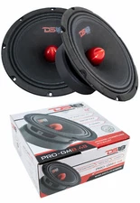 Pair DS18 PRO-GM8.4B 8 Mid Range Bass Red Bullet Loud Speakers 4 Ohm Midrange