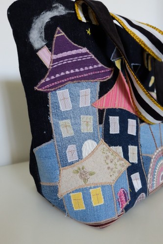 Handmade Bag One Piece Made of Jeans - Picture 3 of 11
